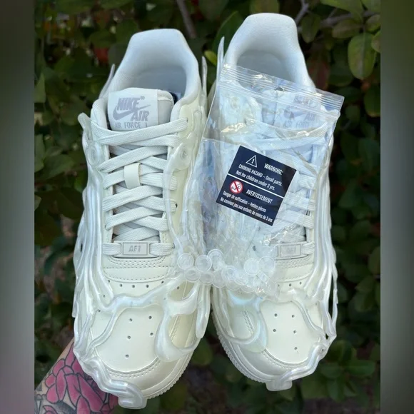 NIKE Air Force 1 Low 07 LX Sea Glass Light Iron Ore Translucent Wavy Sneaker NWT - Picture 8 of 8